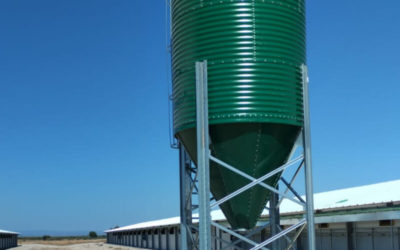 Instalação de silos para ração em La Campana, Sevilha