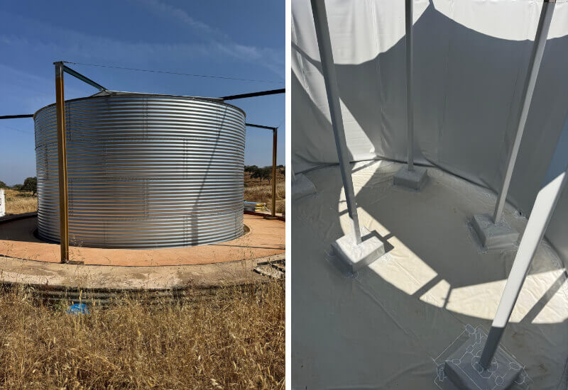 Nuevo depósito de agua para una granja de porcino en Sevilla
