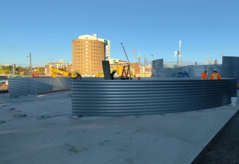 Assembly of Metal Sludge Storage Tanks in Canada